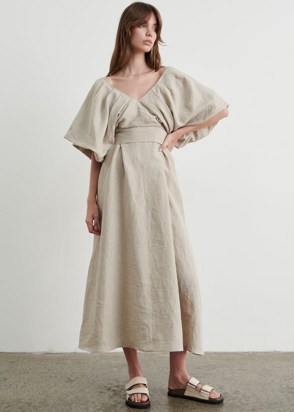 Apartment Clothing - Tess Draped Maxi Dress - Stone