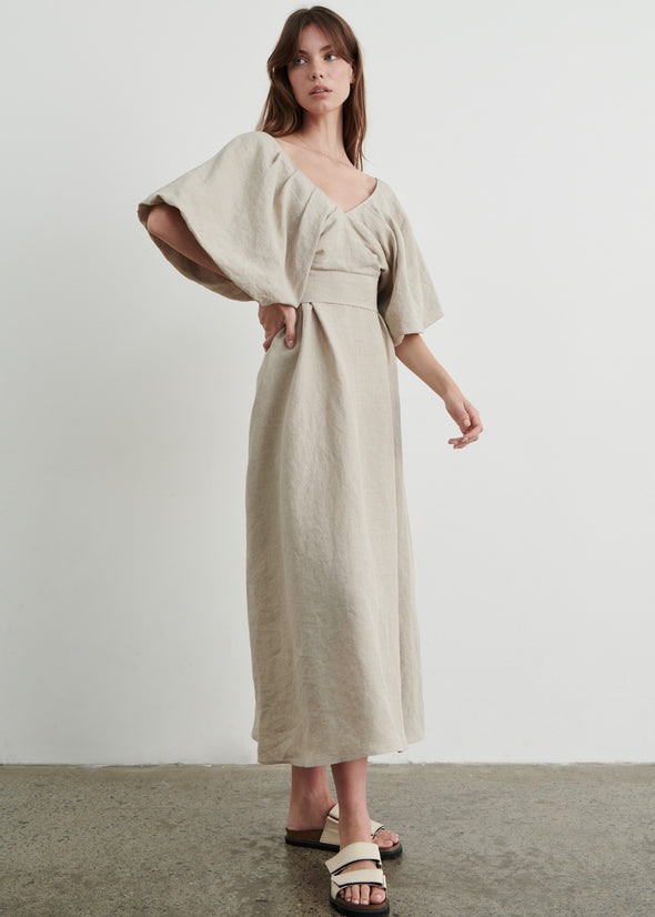 Apartment Clothing - Tess Draped Maxi Dress - Stone