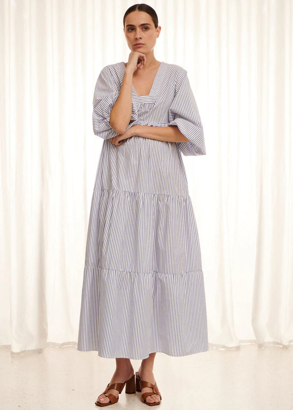 Apartment Clothing - Pinstripe Tiered Dress