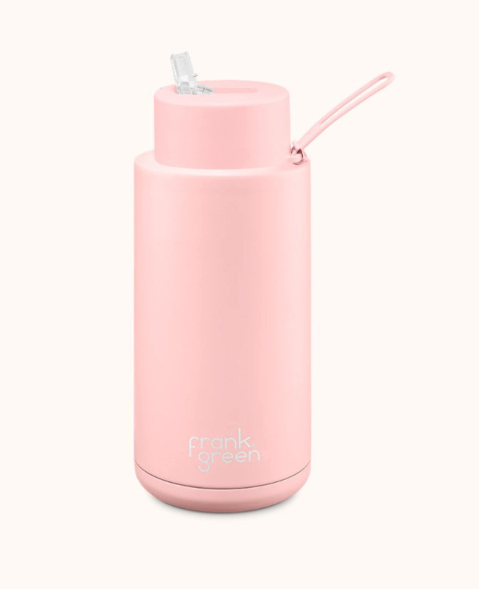 Frank Green - Ceramic Reusable Bottle - Straw Lid 34oz / 1,000ml - Blushed