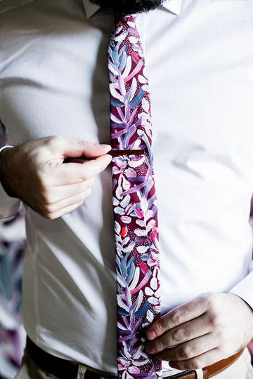 Peggy and Finn -  Protea Burgundy Cotton Tie