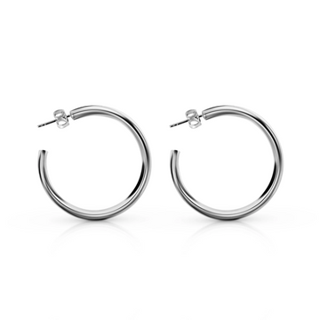 Bianko - Classic Silver Hoop Earrings - Large