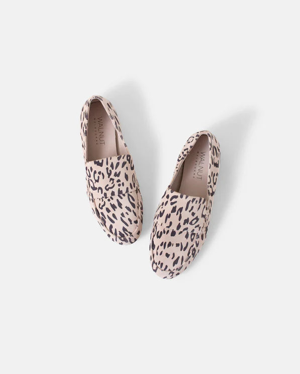 Walnut - Dutch Leather Loafer - Vanilla Leopard Suede