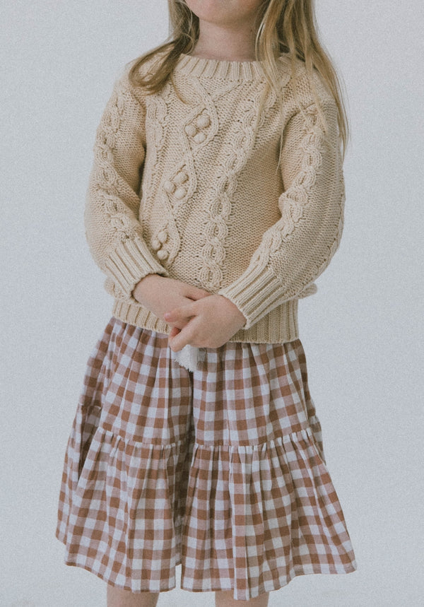 Miann & Co - Woven Frill Skirt - Cinnamon Gingham