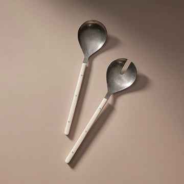 Indigo Love - Scout Salad Servers - Cream
