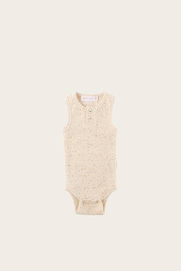 Jamie Kay - Organic Cotton Ribbed Singlet Bodysuit - Honey