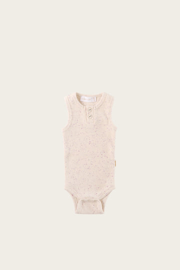 Jamie Kay - Organic Cotton Ribbed Singlet Bodysuit - Lilac Love