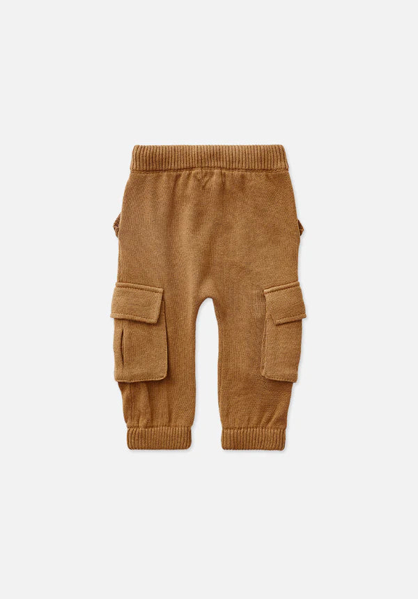 Miann & Co - Knitted Cargo Pant - Caramel