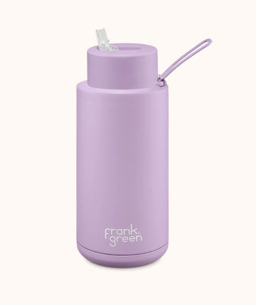 Frank Green - Ceramic Reusable Bottle - Straw Lid 34oz / 1,000ml - Lilac Haze