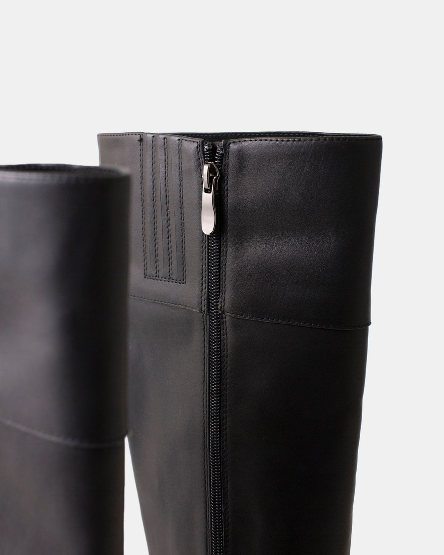 Walnut - Camile Leather Boot - Black