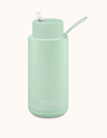 Frank Green - Ceramic Reusable Bottle - Straw Lid 34oz / 1,000ml - Mint Gelato