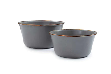 Barebones - Enamel Mixing Bowls - Slate Grey (Set Of 2)