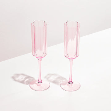 Fazeek - Wave Flute Glass Set - Pink