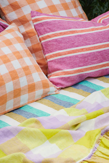 Society of Wanderers - Lagoon Stripe Fitted Sheet - Queen