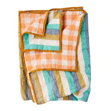 Society of Wanderers - Lagoon/Peaches Double Sided Quilt - Standard