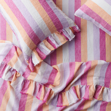 Society of Wanderers - Bellini Stripe Fitted Sheet - Queen