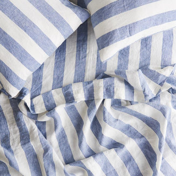 Society of Wanderers - Chambray Stripe Fitted Sheet - King