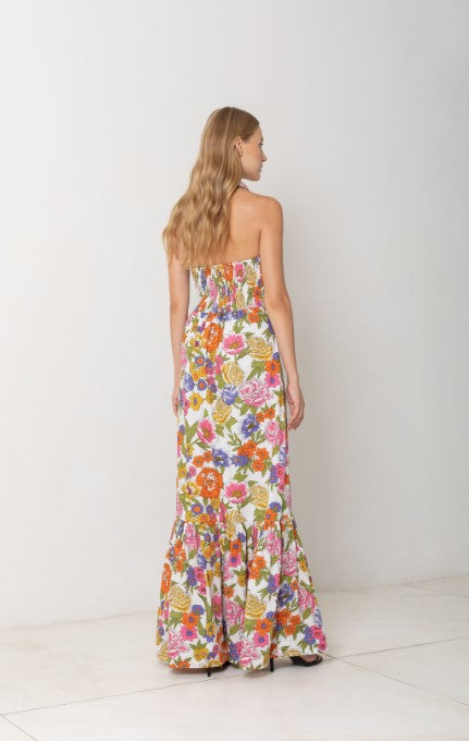 S/W/F Boutique - Crossover Halter Maxi Dress - In Spring