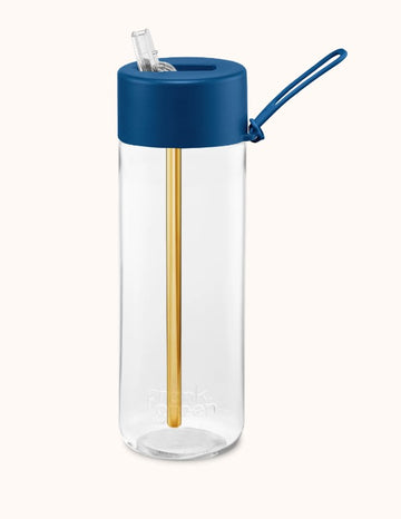 Frank Green - 25oz Original Reusable Bottle Clear with Straw Lid - Deep Ocean