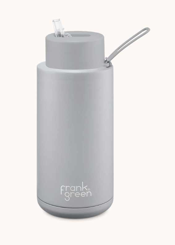 Frank Green - 34oz Stainless Steel Ceramic Reusable Bottle with Straw Lid - Harbor Mist