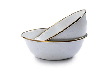 Barebones - Enamel Bowl - Eggshell - Set Of 2