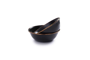 Barebones - ENAMEL BOWL CHARCOAL - SET OF 2