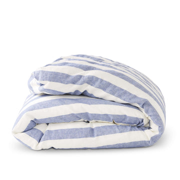 Society of Wanderers - Chambray Stripe Check Duvet - Queen