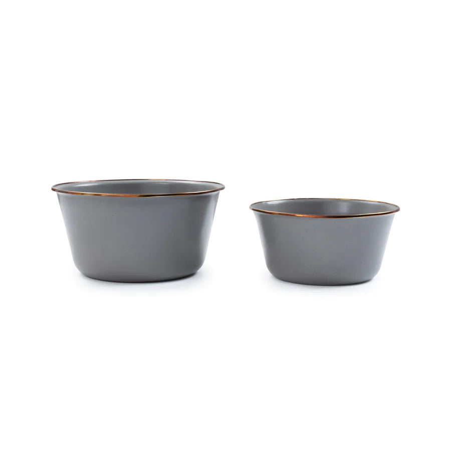 Barebones - Enamel Mixing Bowls - Slate Grey (Set Of 2)