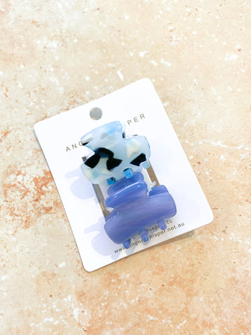 Angels Whisper - Mini Acrylic Claw Clip - Twin Pack - Blue/Multi