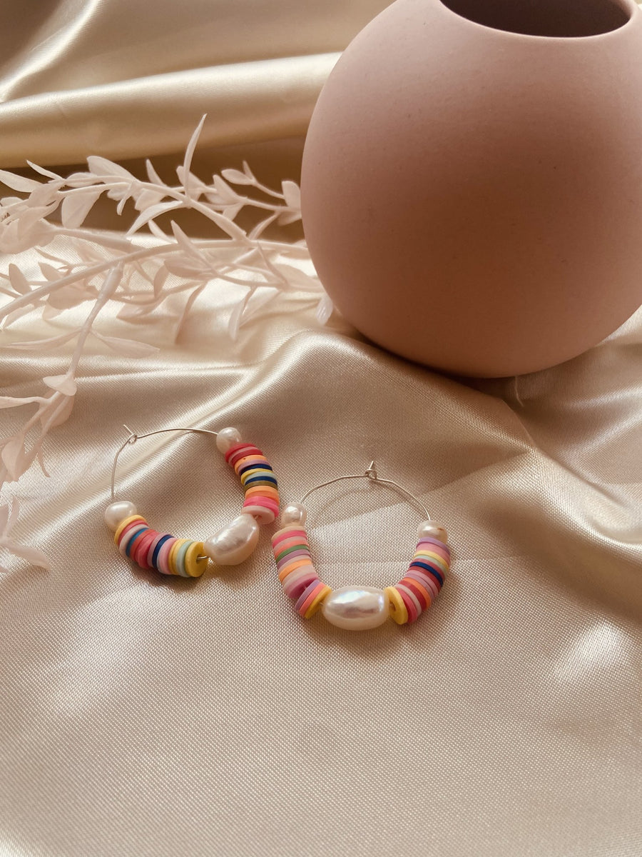 Pop Design - Fresh Water Pearl Earrings - Fergie - Pink