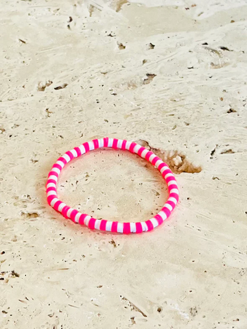 Pop Design - Pink Explosion Heishi Collection - Electric Pink + White