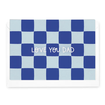 Honest Paper - Love You Dad - Blue Check Greeting Card