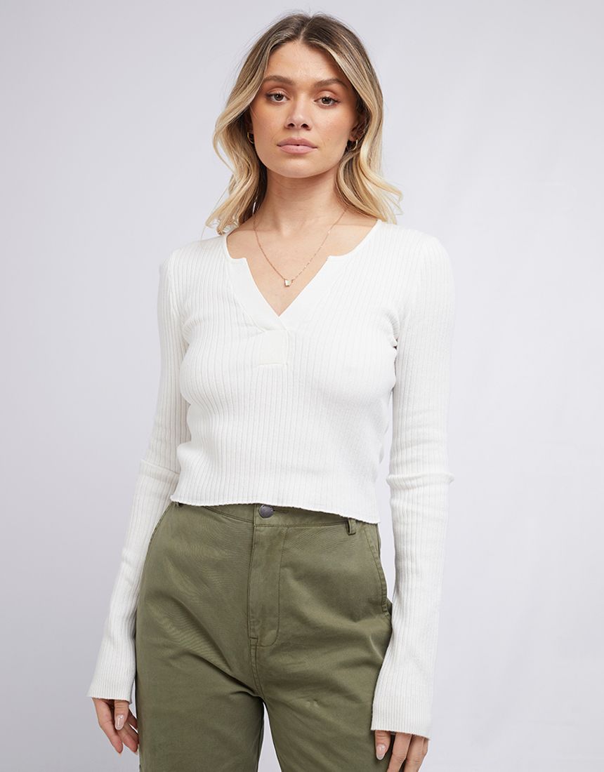 All About Eve - Alba Knit Top - Vintage White