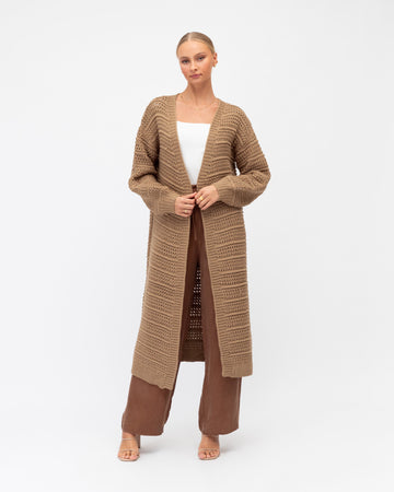 White Closet - Knit Cardigan - Camel